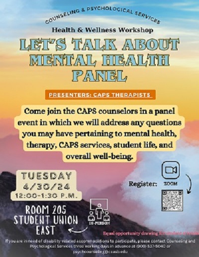 Let’s Talk About Mental Health Panel | CSUSB